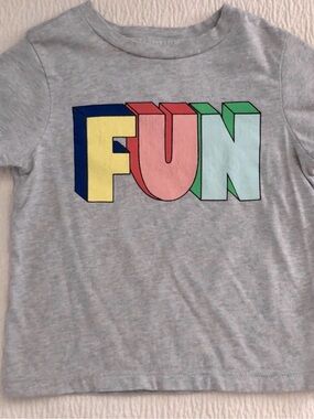 Tucker + Tate Gray Tee with Colorblock 'FUN' Graphic